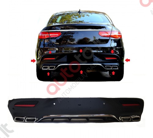 GLE Coupe 63 AMG C292 galinis difuzorius "CHROME" (2015-2019)