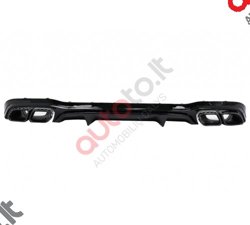 Mercedes E Class W213 2016-2023 E63 AMG galinio bamperio difuzorius "BLACK"