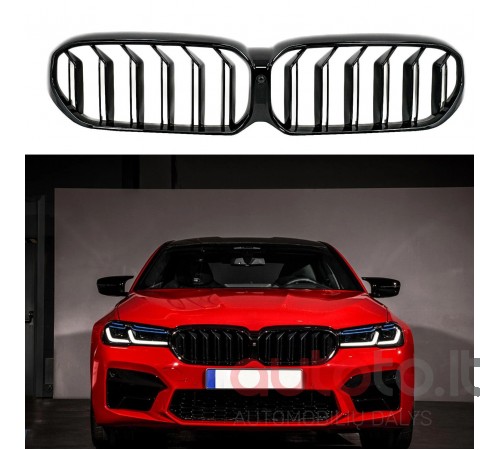 Juodos blizgios grotelės dvigubos BMW G30 G31 LCI +2020